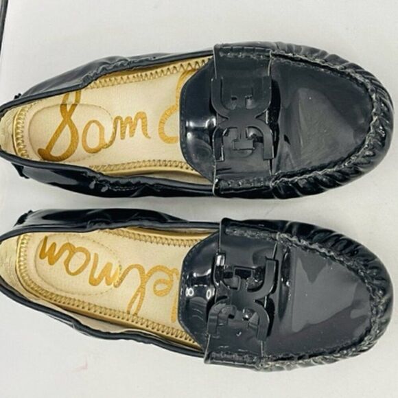 Sam Edelman Farrell Black Patent Leather Driving Moccasin Loafers 6 M Very Good - Picture 6 of 11
